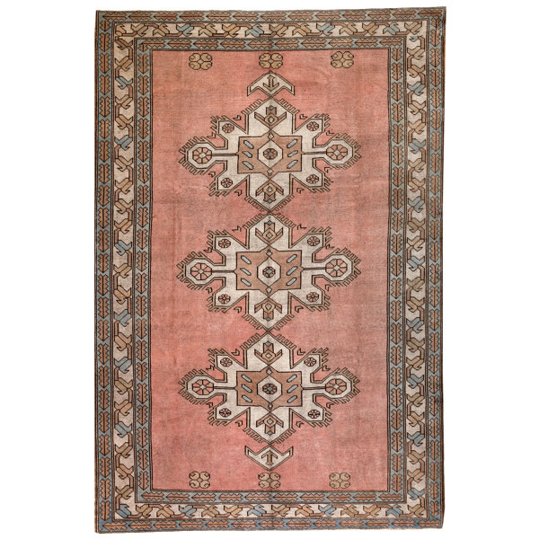 Foundry Select Bhavith Handmade Handwoven Wool Pink And Beige Rug Wayfair